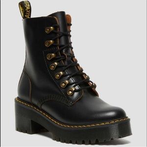 Dr. Martens Black Platform Leona Boots